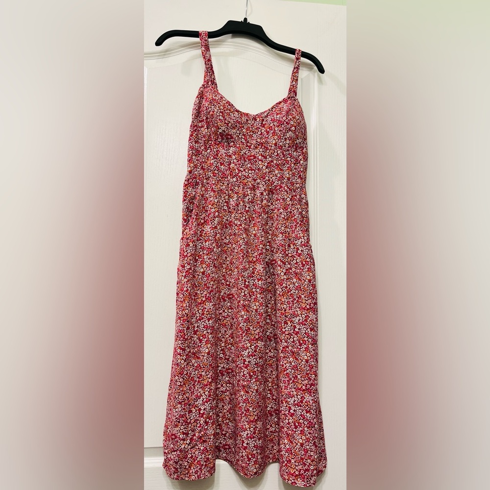 AUW Red Floral Maxi Skirt